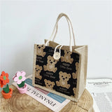 Bear Canvas Bag Portable Shopping Bag Large-capacity Eco Tote Bag