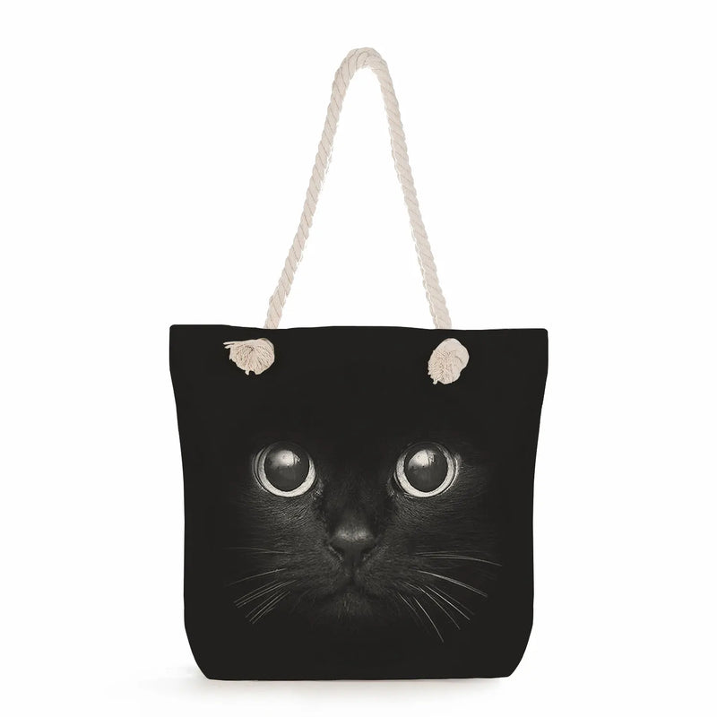 Cartoon Cat Womens Bag Big Capacity Handbags Portable Tote Bags