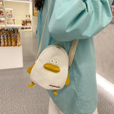 Cartoon Canvas Messenger Bag Girl Shoulder Bag Wallet Cell Phone