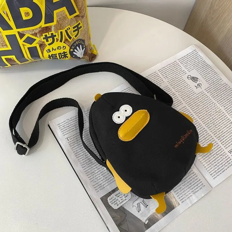 Mini Student Girl Shoulder Bag Cartoon Canvas Messenger Bag