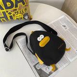 Cartoon Canvas Messenger Bag Girl Shoulder Bag Wallet Cell Phone