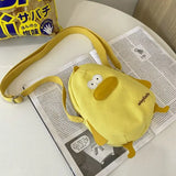 Mini Student Girl Shoulder Bag Cartoon Canvas Messenger Bag