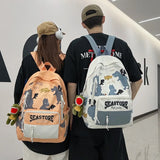 Dinosaur Print Girl School Bag Women Backpack Waterproof Travel Backpack