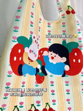Girl Strawberry Cherry Bunny Tote Bag Crossbody Shoulder Bags