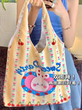 Girl Strawberry Cherry Bunny Tote Bag Crossbody Shoulder Bags