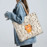 Cartoon Printing Canvas Shoulder Bag Women's Handbags Lady 40*6*35cm