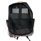 Cartoon Tree Man Backpack School Bag Brown Bookbag PU Leather