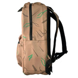 Cartoon Tree Man Backpack School Bag Brown Bookbag PU Leather
