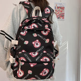 Cartoon Women Backpack Printing Lady College Laptop School Bag Female Waterproof