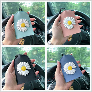 Daisy Flowers Key Bag PU Leather Key Wallets Key Holder Case