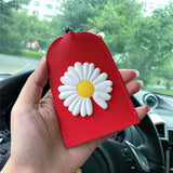 Daisy Flowers Key Bag PU Leather Key Wallets Key Holder Case
