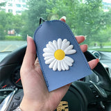 Daisy Flowers Key Bag PU Leather Key Wallets Key Holder Case