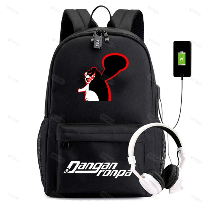 Danganronpa Pattern Backpack Boys Girls School Bags Rucksack