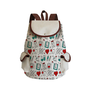Cartoon Dentist Nurse Love Large Capacity Backpack for Teenager