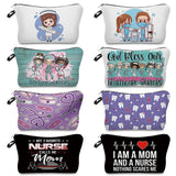 Cartoon Dentist Nurse Print Cosmetic Bags Makeup Bag Organizer