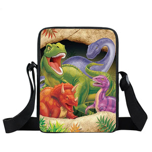 Dinosaur Messenger Bag Animal Painting Shoulder Handbag Girls Travel