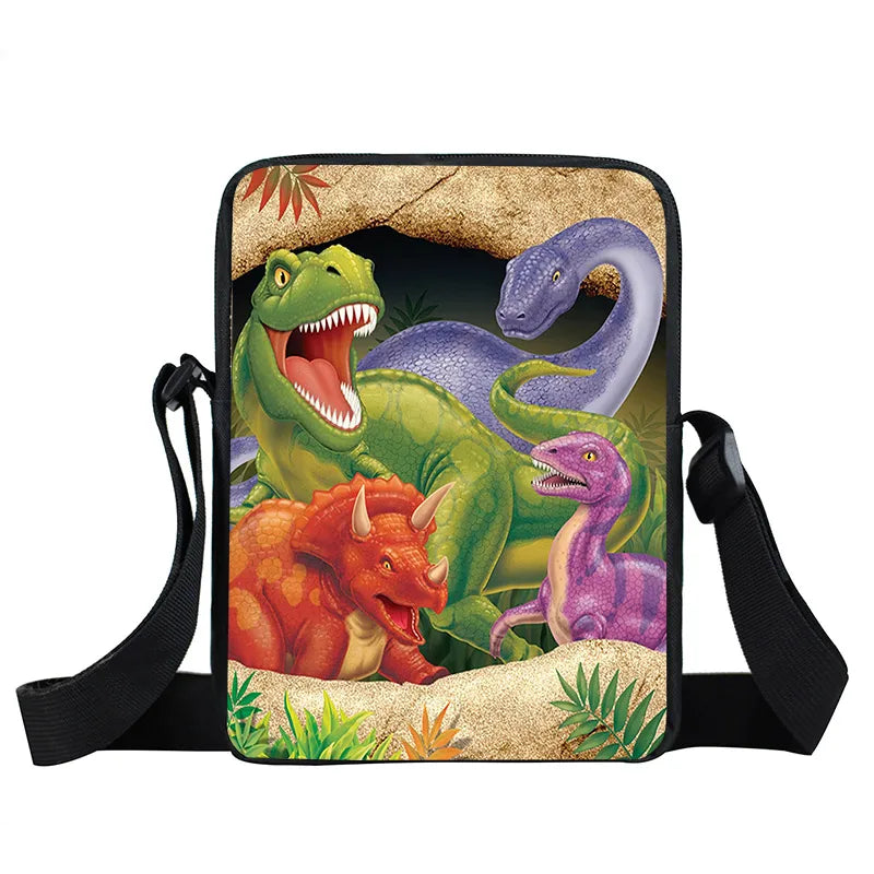Dinosaur Messenger Bag Animal Painting Shoulder Handbag Girls Travel