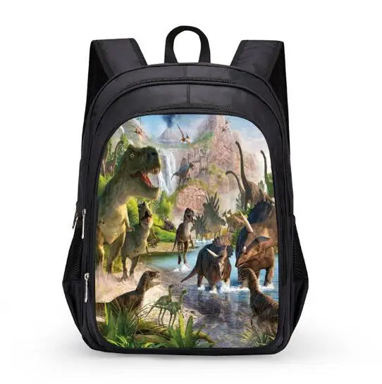 Dinosaur Pattern Kids Backpack Waterproof Schoolbag