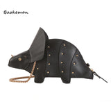 Dinosaur Tote Handbag Shoulder Bag Solid Women Casual Travel Bag