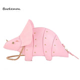 Dinosaur Tote Handbag Shoulder Bag Solid Women Casual Travel Bag