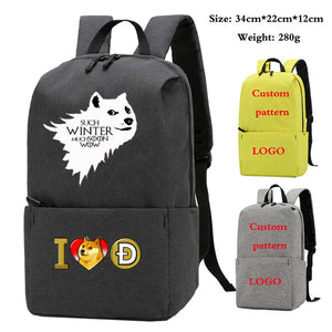 Cartoon Doges Backpack Kids Bag Laptop Bag Women Leisure Bag Knapsack