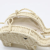Elephant Straw Handbag Women's Beach Woven Mini Shoulder Messenger Bag