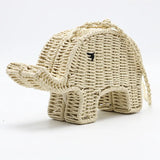 Elephant Straw Handbag Women's Beach Woven Mini Shoulder Messenger Bag