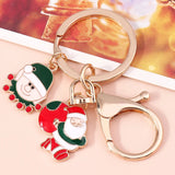 Enamel Christmas Tree Santa Keychain Handbag Charms Pendants