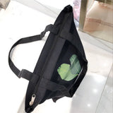 Women Canvas Handbags Printing Banana Leaf Shoulder Bags Handle Shopping Bags
