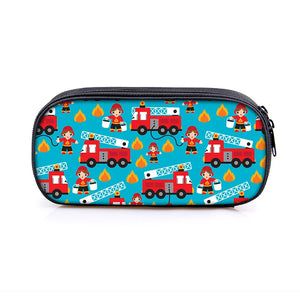 Kids Cartoon Fire Truck Excavator Pencil Bag