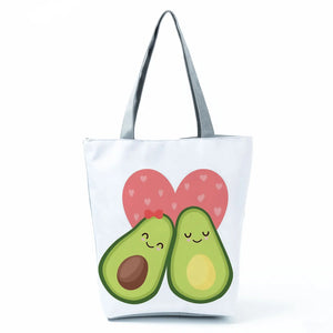 Avocado Print Women Tote Shoulder Shopping Bag