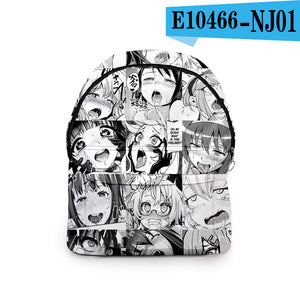 3D Print Funny Hentai Student Backpack Waterproof Travel Bag