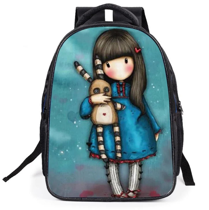 Anime Girl Print School Backpack Light Book Bag