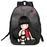 Anime Girl Print School Backpack Light Book Bag