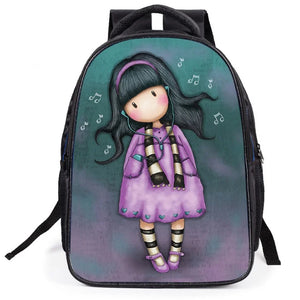 Anime Girl Print School Backpack Light Book Bag