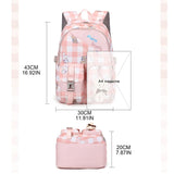 Cartoon Girl Primary School Backpack Rabbit Bear Bookbag Anti-Theft