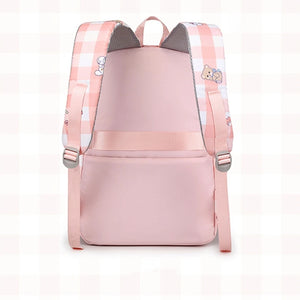 Cartoon Girl Primary School Backpack Rabbit Bear Bookbag Anti-Theft
