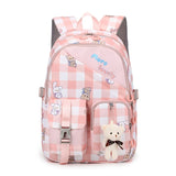 Cartoon Girl Primary School Backpack Rabbit Bear Bookbag Anti-Theft