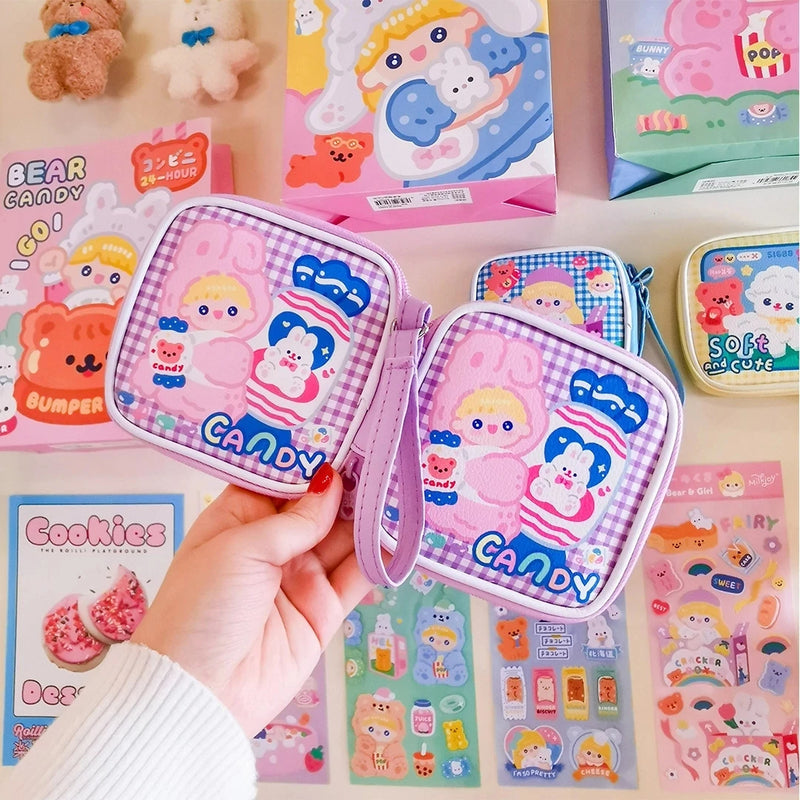 Girls Earphone Case Data Cable Storage Portable Organizer Bag