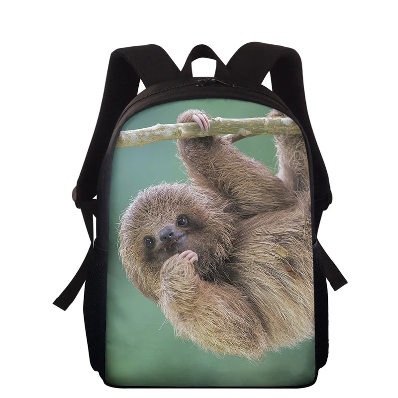 Cute Sloth School Backpack for Teenagers 15inch