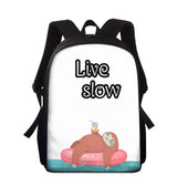 Cute Sloth School Backpack for Teenagers 15inch