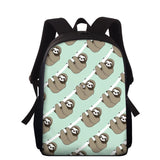 Cute Sloth School Backpack for Teenagers 15inch