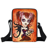Gothic Girl Messenger Bag Ladies Shoulder Bag Canvas Cross Body Satchel