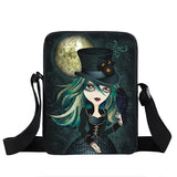Gothic Girl Messenger Bag Ladies Shoulder Bag Canvas Cross Body Satchel