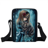 Gothic Girl Messenger Bag Women Handbags Ladies Shoulder Bag Canvas Crossbody