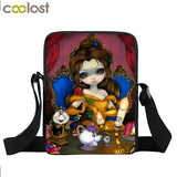 Gothic Girl Messenger Bag Women Handbags Ladies Shoulder Bag Canvas Crossbody