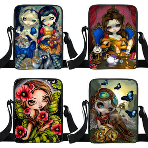 Gothic Girl Messenger Bag Women Handbags Ladies Shoulder Bag Canvas Crossbody