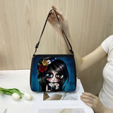 Cartoon Gothic Girl Printing Shopping Bag Canvas Messenger Bag