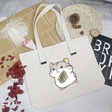 Canvas Tote Bag Guinea Pig Print Foldable Reusable Women Canvas Shoulder Bag