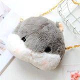 Harajuku Soft Hamster Handbag Stuffed Mouse Messenger Bag for Women